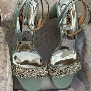 Badgley Mischka Elegant Silver Embellished Heels